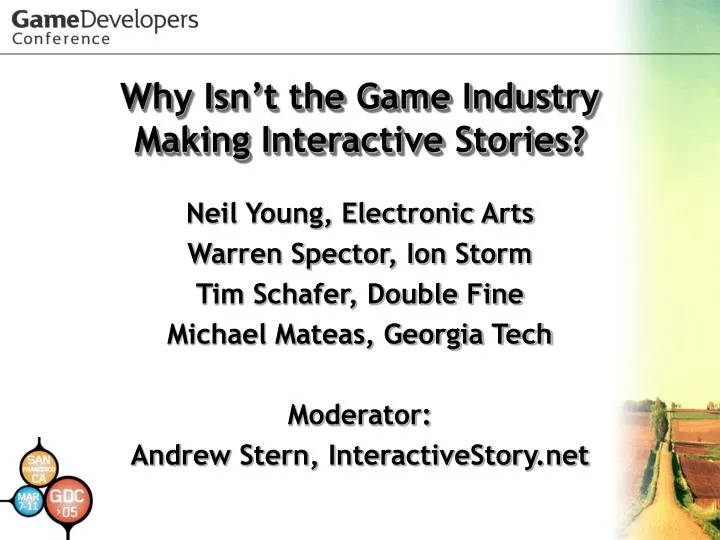 why isn t the game industry making interactive stories