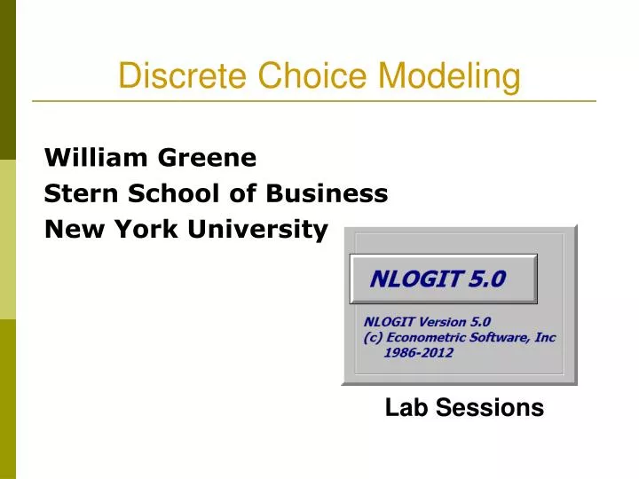 william greene stern school of business new york university