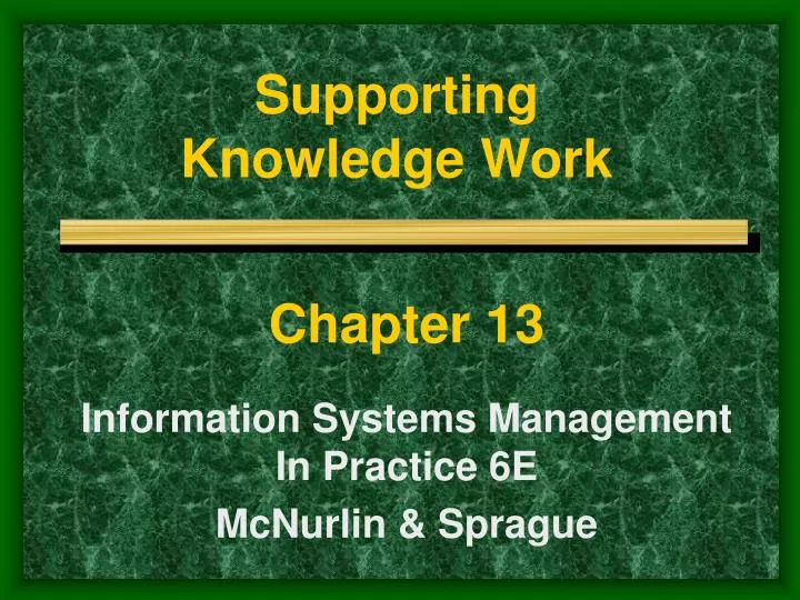 supporting knowledge work