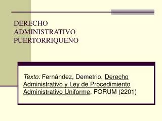 derecho administrativo puertorrique o