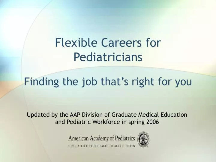 flexible careers for pediatricians