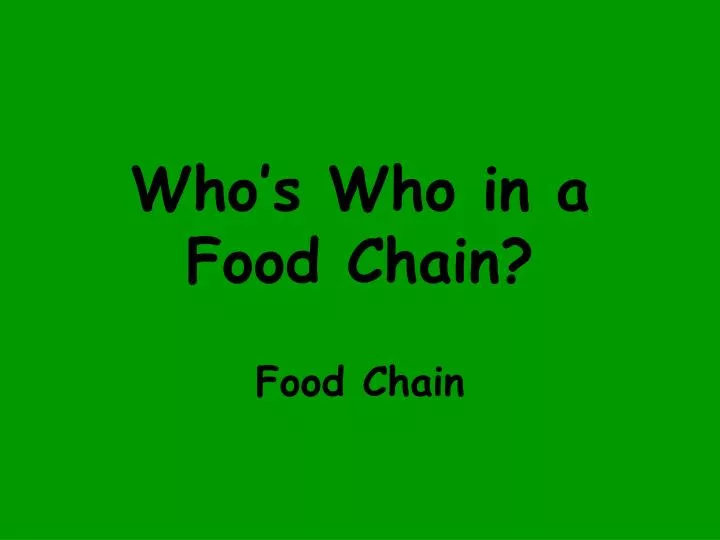 who s who in a food chain