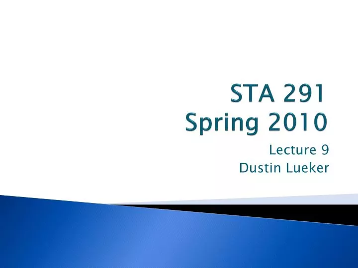 sta 291 spring 2010