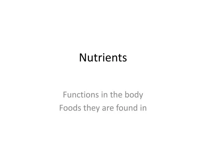 nutrients