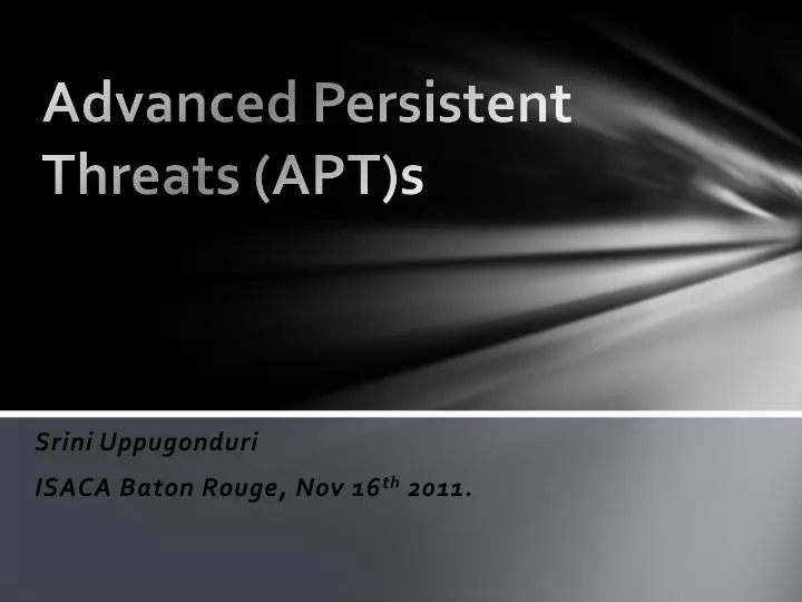 advanced persistent threats apt s