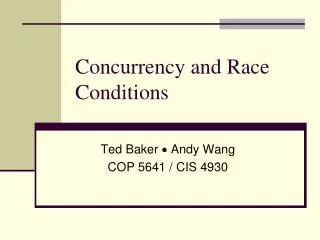 Concurrency and Race Conditions