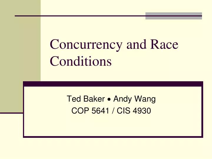 concurrency and race conditions