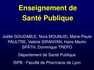 enseignement de sant publique