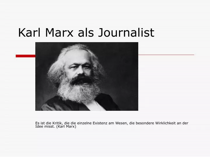 karl marx als journalist