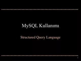 MySQL Kullan?m?