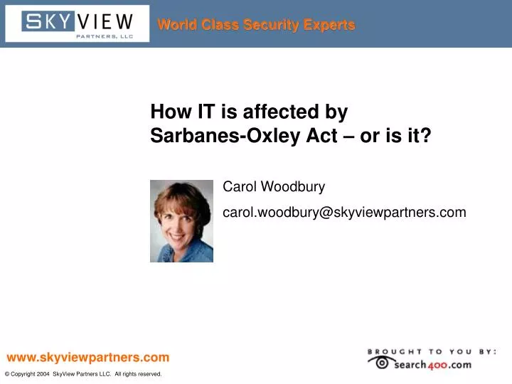 how it is affected by sarbanes oxley act or is it