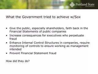 what the government tried to achieve w sox