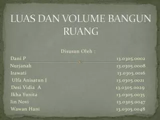 luas dan volume bangun ruang
