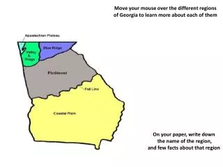 Move your mouse over the different regions of Georgia to learn more about each of them