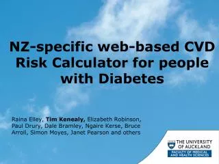 NZ-specific web-based CVD Risk Calculator for people with Diabetes