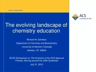 The evolving landscape of chemistry education