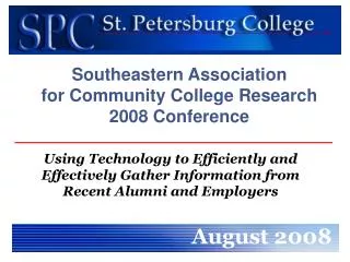 Southeastern Association for Community College Research 2008 Conference