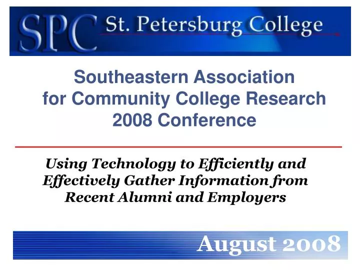 southeastern association for community college research 2008 conference