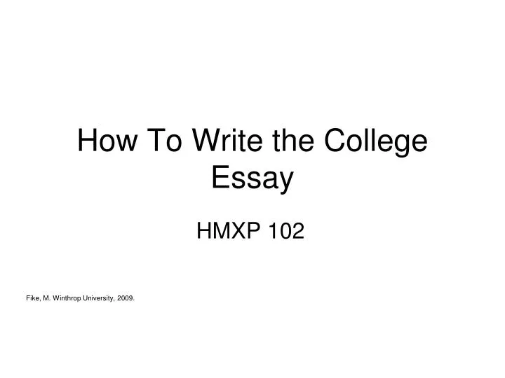 how to write the college essay