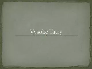vysok tatry