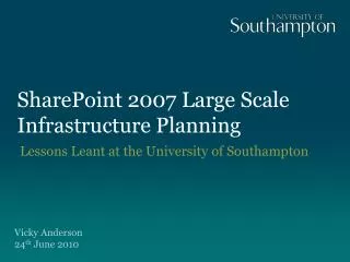 SharePoint 2007 Large Scale Infrastructure Planning