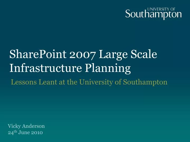 sharepoint 2007 large scale infrastructure planning