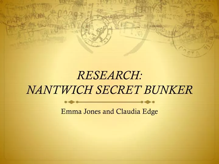 research nantwich secret bunker