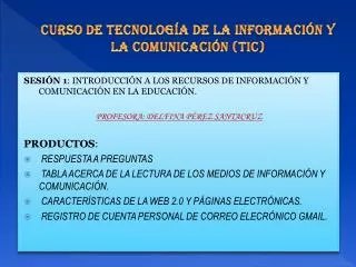 curso de tecnolog a de la informaci n y la comunicaci n tic