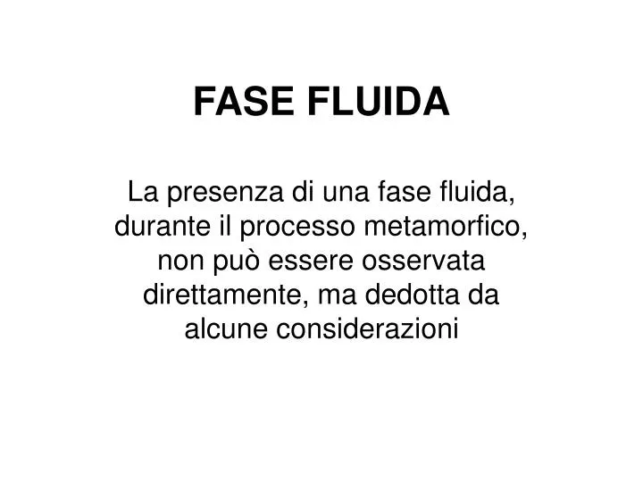 fase fluida