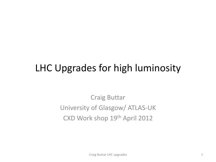 lhc upgrades for high luminosity