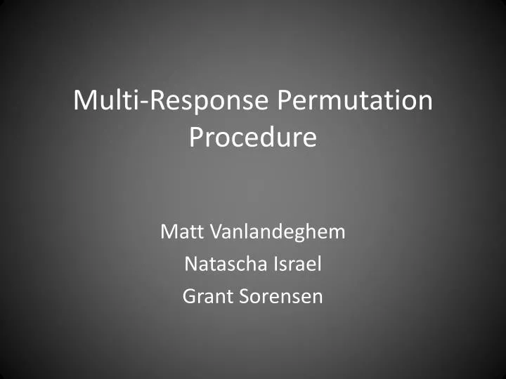 multi response permutation procedure