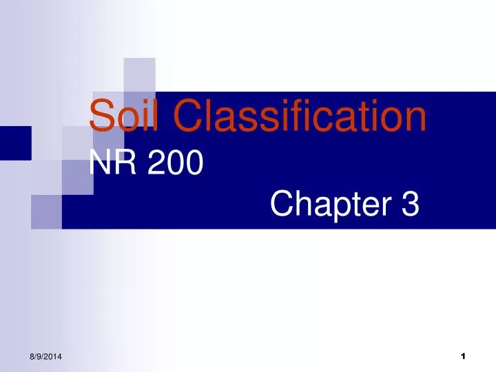 soil classification nr 200 chapter 3