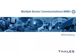 Multiple Sensor Communications MIMO