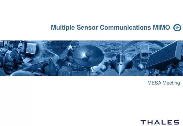 multiple sensor communications mimo