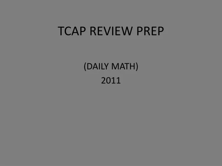 tcap review prep