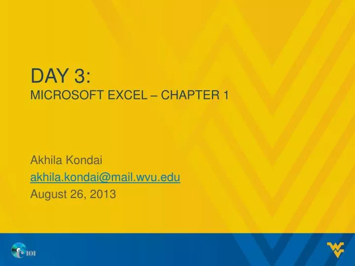 day 3 microsoft excel chapter 1
