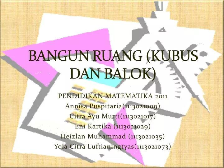 bangun ruang kubus dan balok