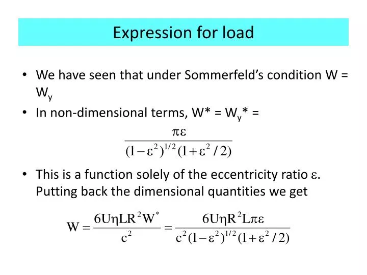 expression for load