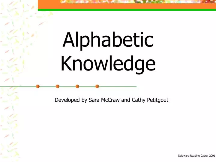 alphabetic knowledge