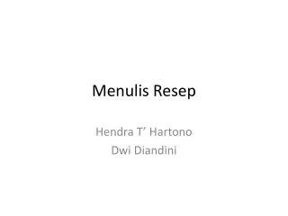 menulis resep