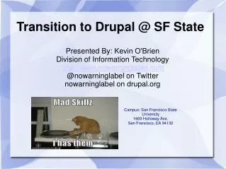Transition to Drupal @ SF State