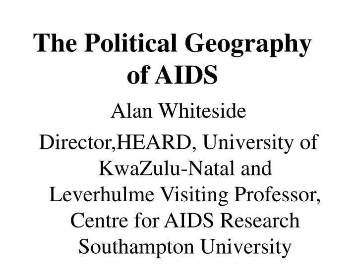 the political geography of aids