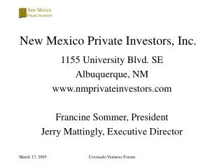 New Mexico Private Investors, Inc.
