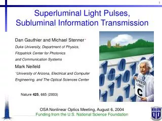 Superluminal Light Pulses, Subluminal Information Transmission