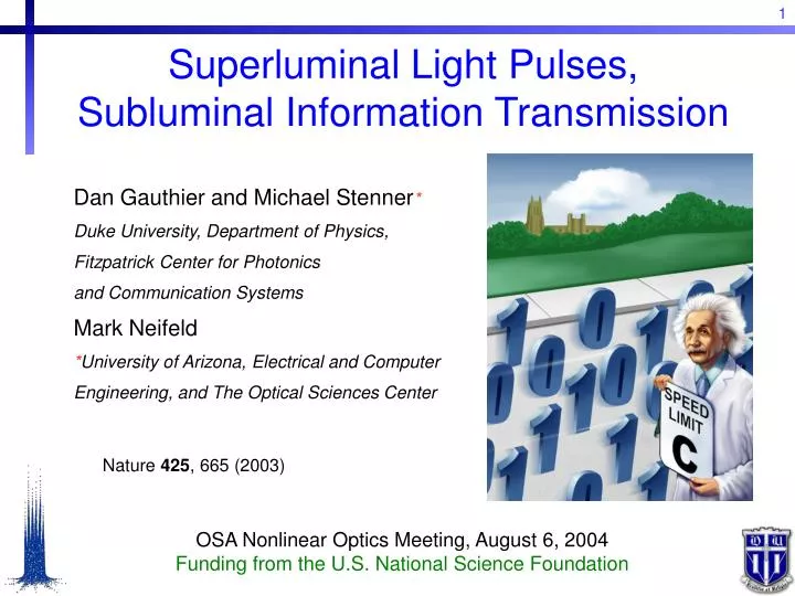 superluminal light pulses subluminal information transmission