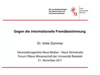 gegen die informationelle fremdbestimmung