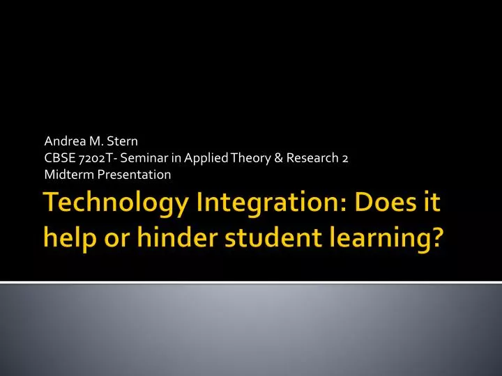 andrea m stern cbse 7202t seminar in applied theory research 2 midterm presentation
