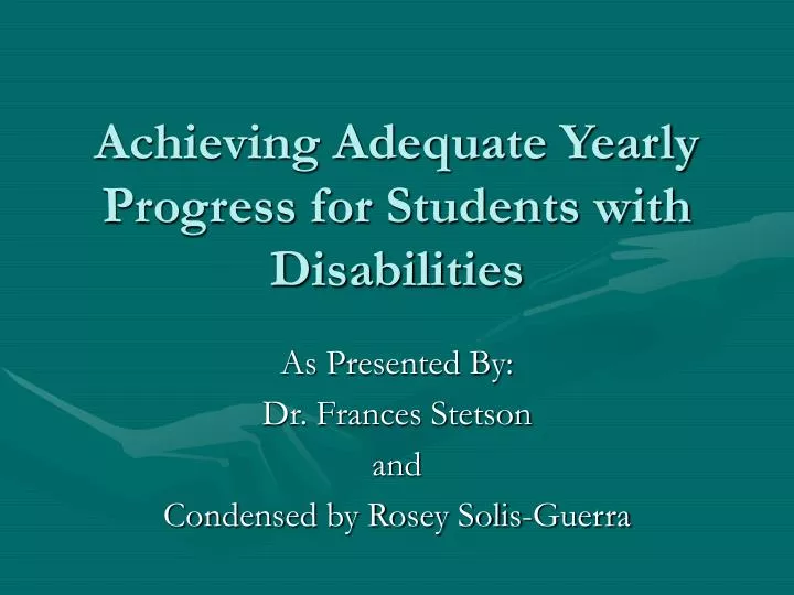 achieving adequate yearly progress for students with disabilities