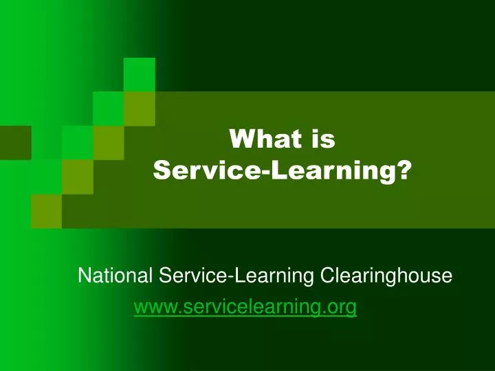 what is service learning