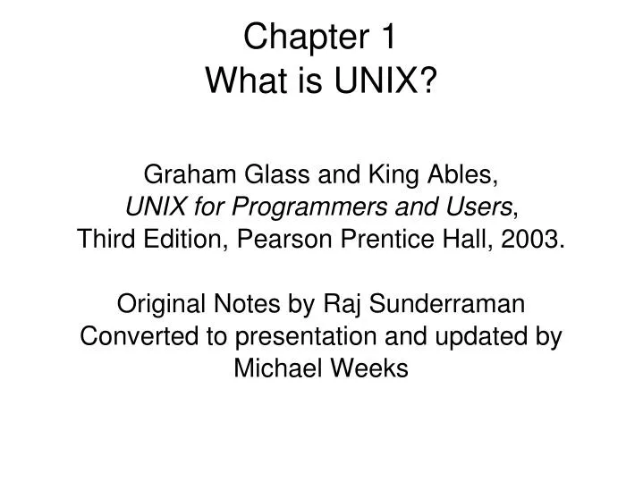 chapter 1 what is unix